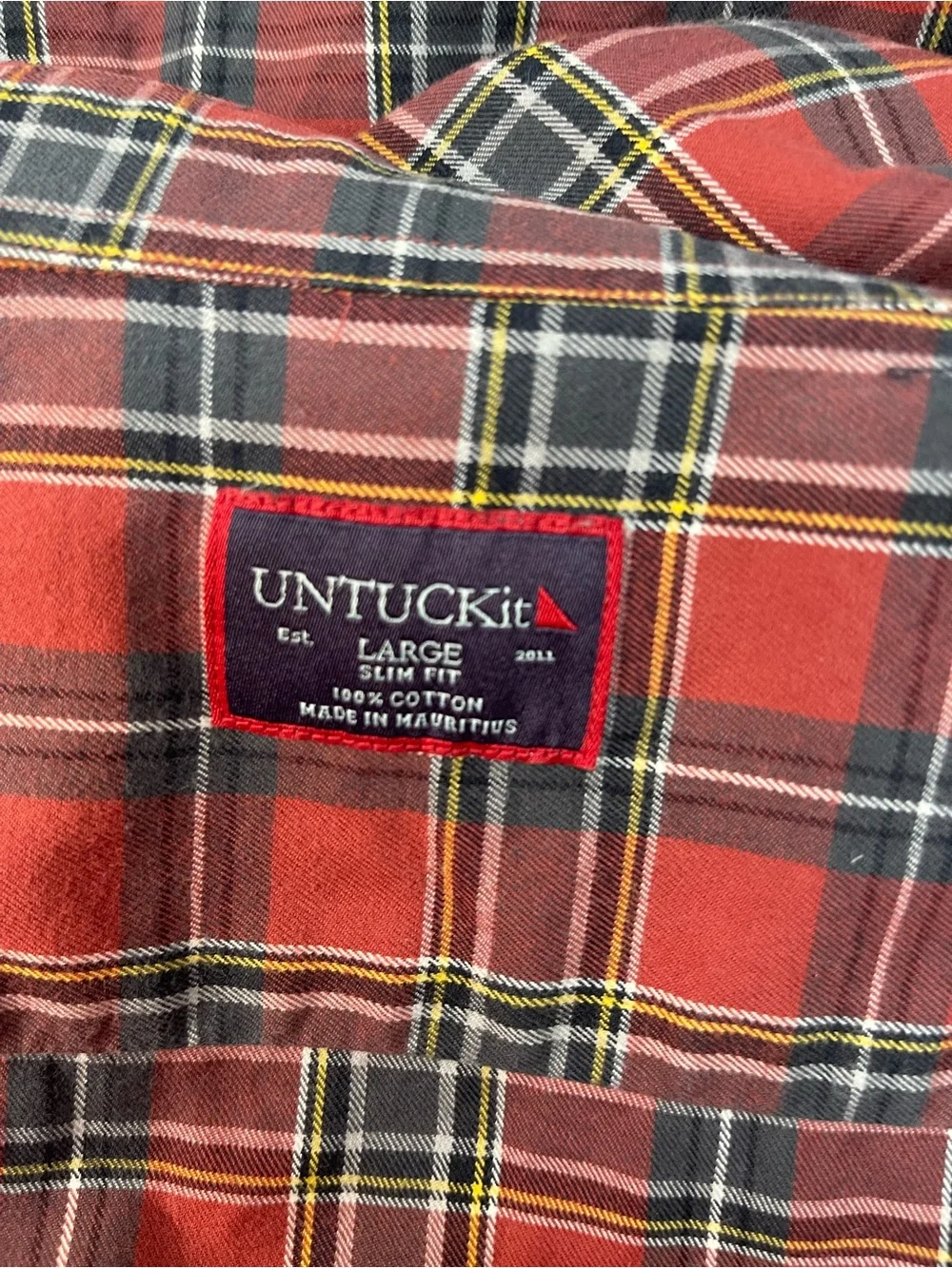 UNTUCKit Catarratto Button Down Slim Fit Shirt Red Plaid